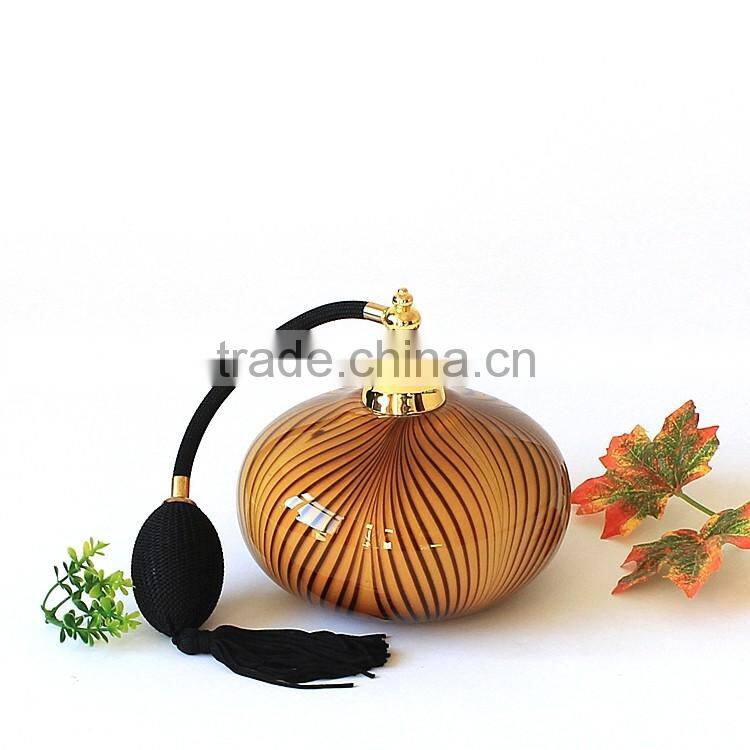 300ml Handmade Luxury Modern Leopard Print Art Cased Glass Perfume Bottle / Empty Airbag Scent Bottle