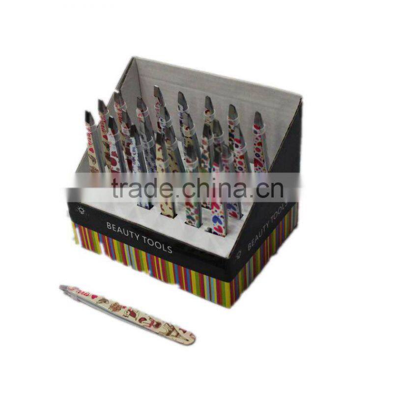 High end package eyebrow tweezers in plastic case