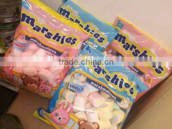 150g Bags packing vanilla flavoured halal marshmallow
