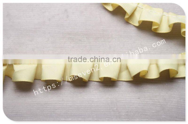 Fashional yellow 2cm width folding trims for swimwear wholesale