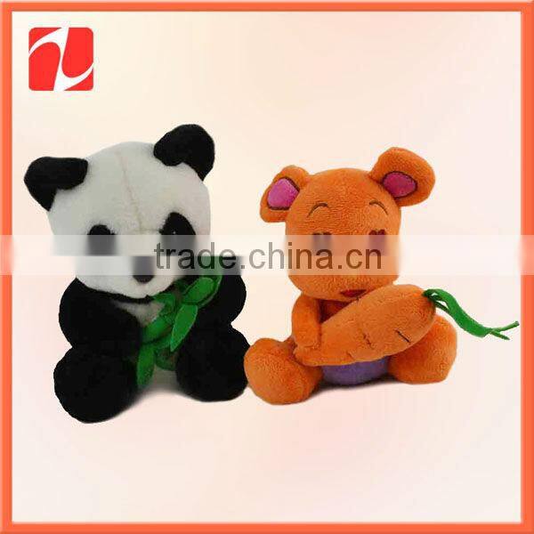 Panda plush toy with bamboo