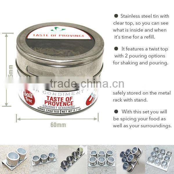 Taste of Thailand-gourmet spice blends in stainless steel jar with clear cap