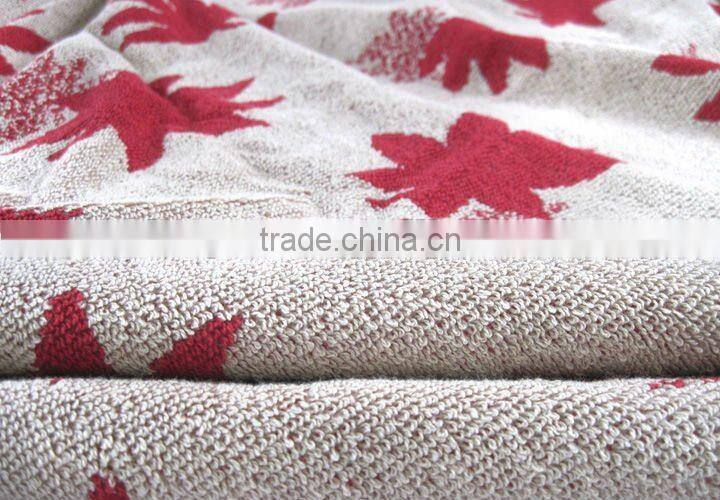 Maple leaf design 100% cotton jacquard towel