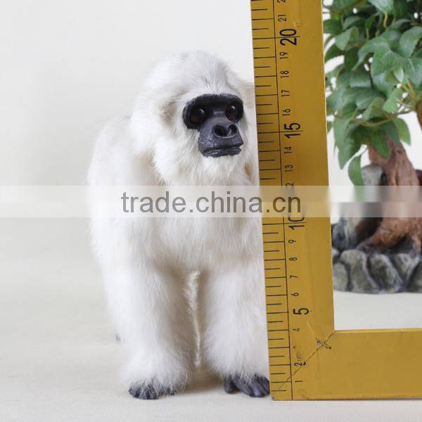 2015 Home decoration animal figurine white fur gorilla