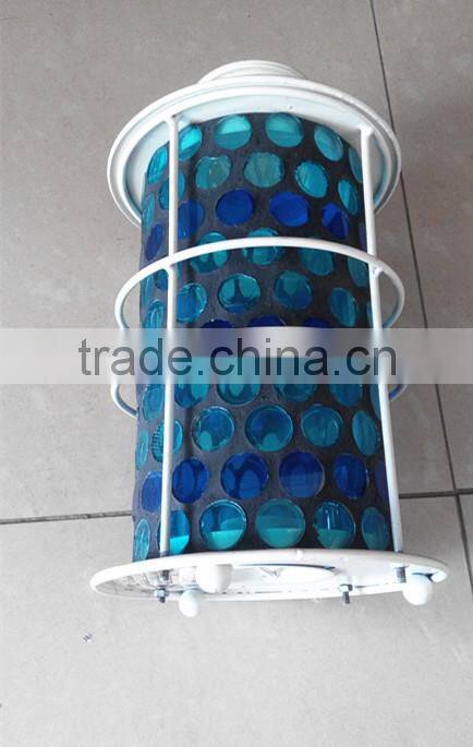 White Glass mosaic lantern ,Hanging Candle lantern,ZIbo,Shandong