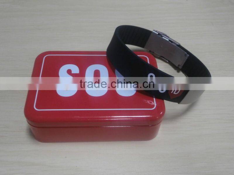 Waterproof rubber band sports wristbands runners identity bracelet