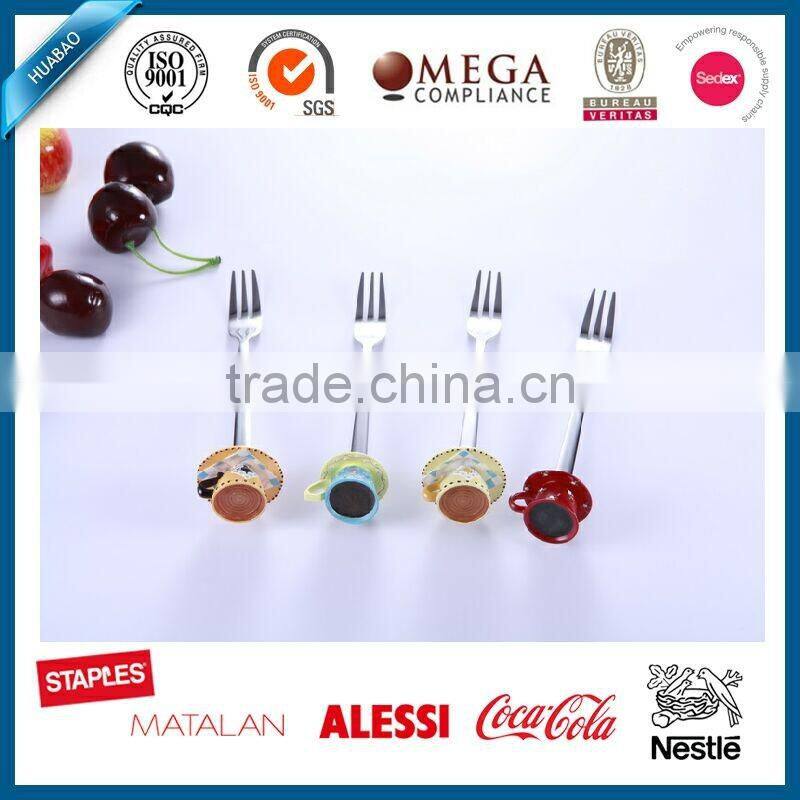 2016Christmas gifts/polyresin gift set/cutlery for gift, long handle dinner fork