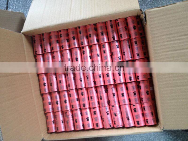 Colorful doggie waste bag biodegradable pet poop bag with printing