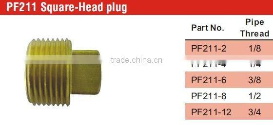 PF211 Square-Head plug,Pipe Fitting,Brass Fittings, Pneumatic valve