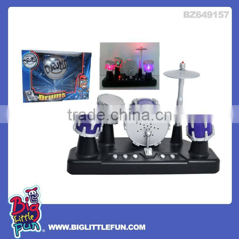 Kids plastic jazz drum set toy,finger touch drum toy with light