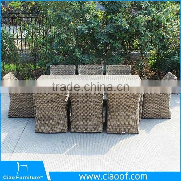 Outdoor Synthetic Rattan Square Dining Table For 8