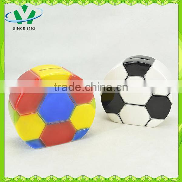 Football shape ceramic piggy banks for kids