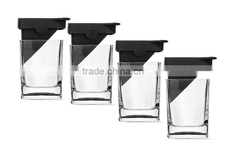 Whiskey Glass with Silicone Ice Form