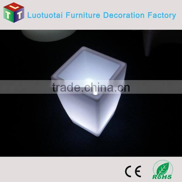 Rechargeable PE plastic illuminated light planter LED RGB flower pot