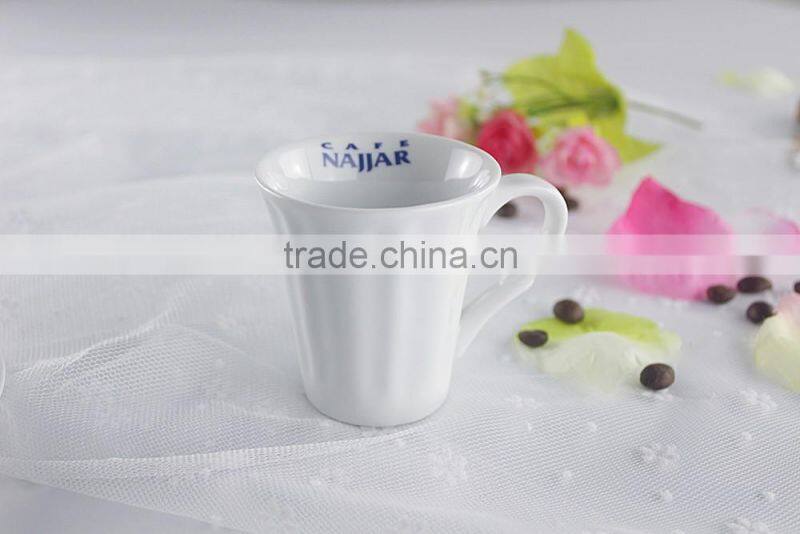 Custom logo white porcelain tea cup and saucer wholesale