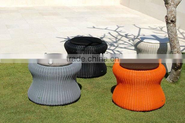 2017 Trade Assurance all weather Hot Sale leisure used fashion round rattan colorful kids storage ottoman