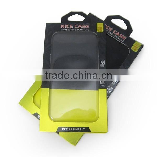 Black Green cardboard phone case packaging box, PVC window retail paper packaging for iPhone