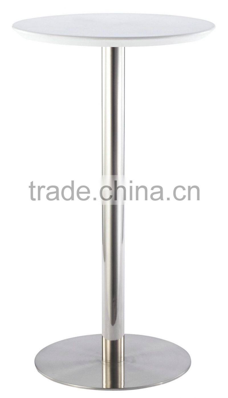 High quality fashion modern outdoor ABS top brushed steel cocktail table bar table LQ- BT304