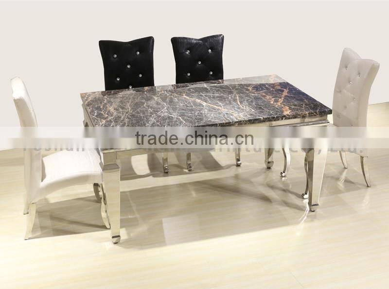 Unite State style modern designs square marble top dining table