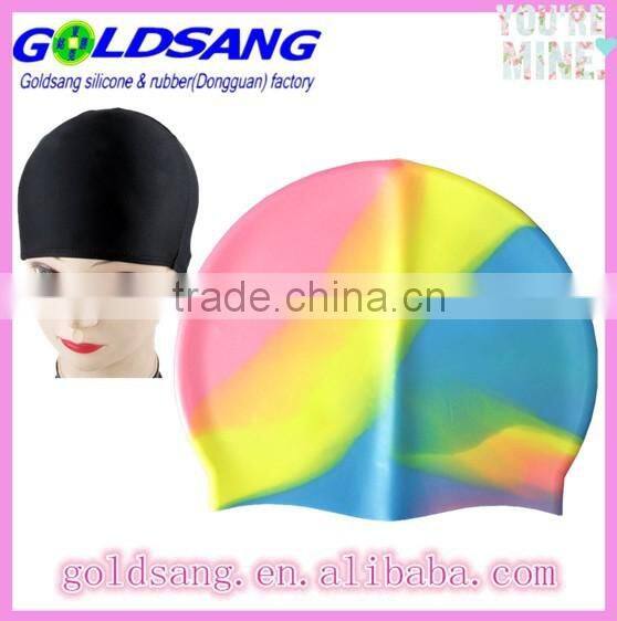 adult chidren silicone swim hats caps colours mixing
