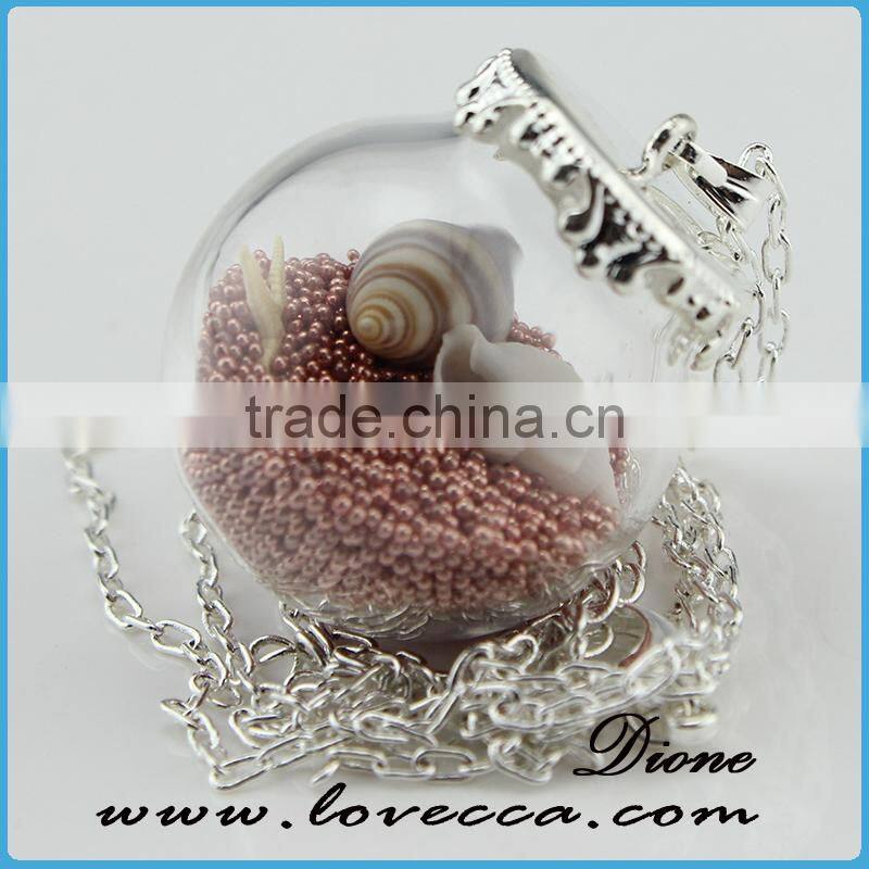 DIY Handmade Starfish Shell Glass Bottle Vial Wish Pendant Stagement Necklace