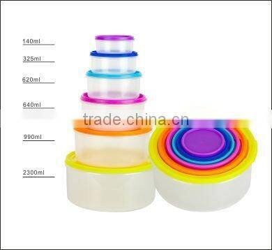 Plastic round meal prep containers and bento strorage lunch box food containers