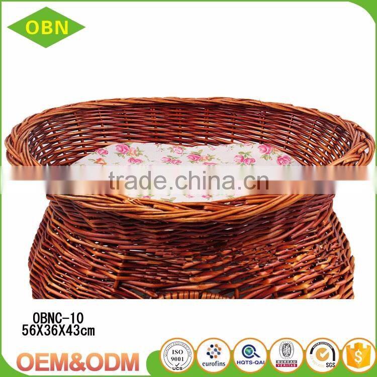 Wholesale China custom modem design 100% handmade indoor wicker luxury cat house with pet bed