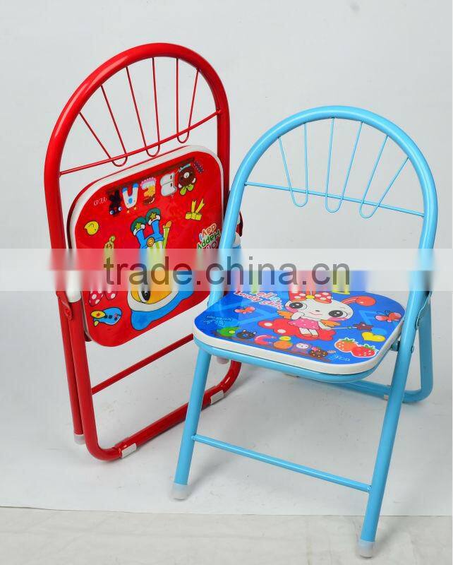 metal tube and plastic plate foldable child chair