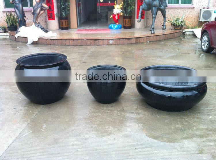 Black round strong flowerpot