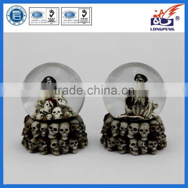 Polyresin Novelty Pirate Treasure Snow Globe for Halloween Souvenir