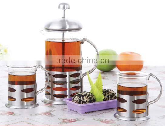 Steel glass press coffee maker sets