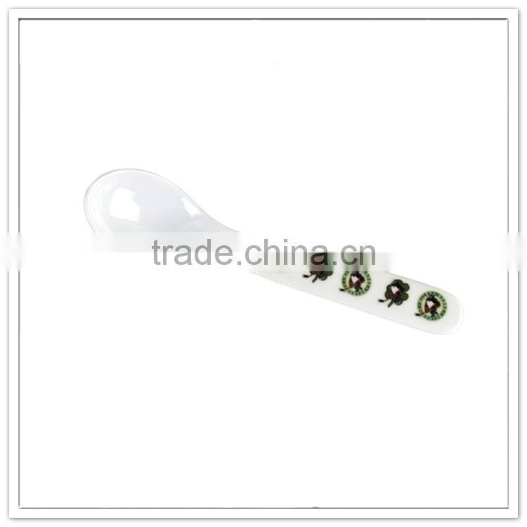 BPA free non-toxic food contact safety white material 100% melamine reusable plastic baby spoons