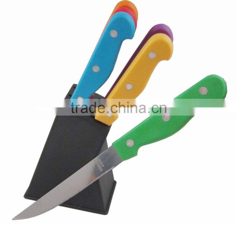 6pcs Plastic Handle Stainless Steel Steak Knife