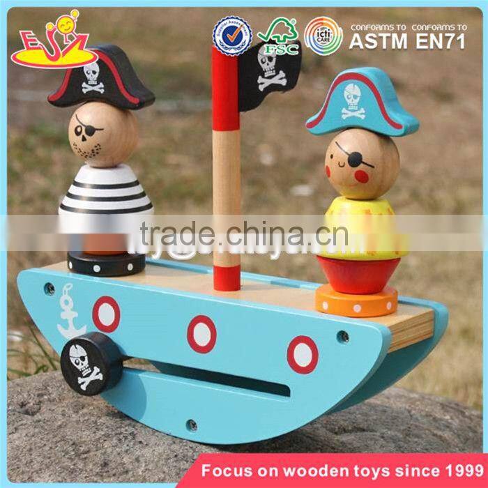 wholesale pirate toy wooden stacking balance blocks new design wooden balance blocks for kids W11F056