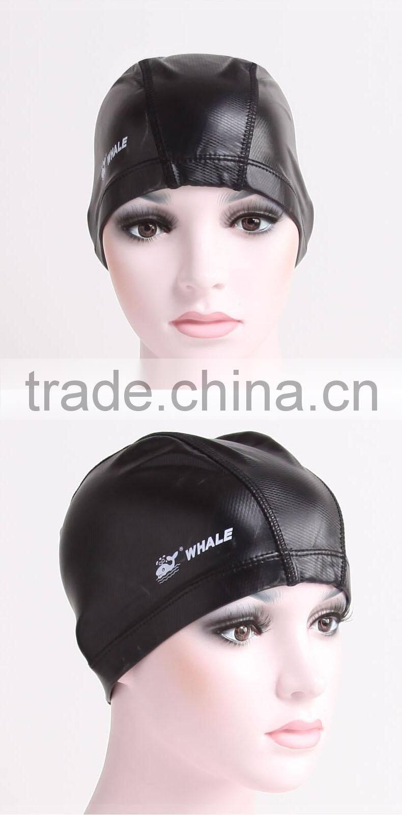 100% waterproof PU Coating ear Protection Swimming Cap
