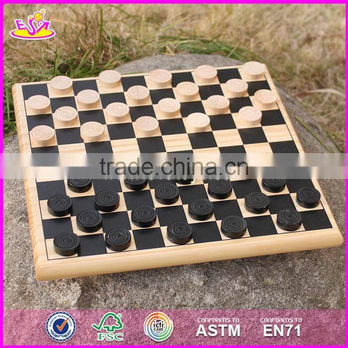 2017 New design children play wooden chess board W11A052