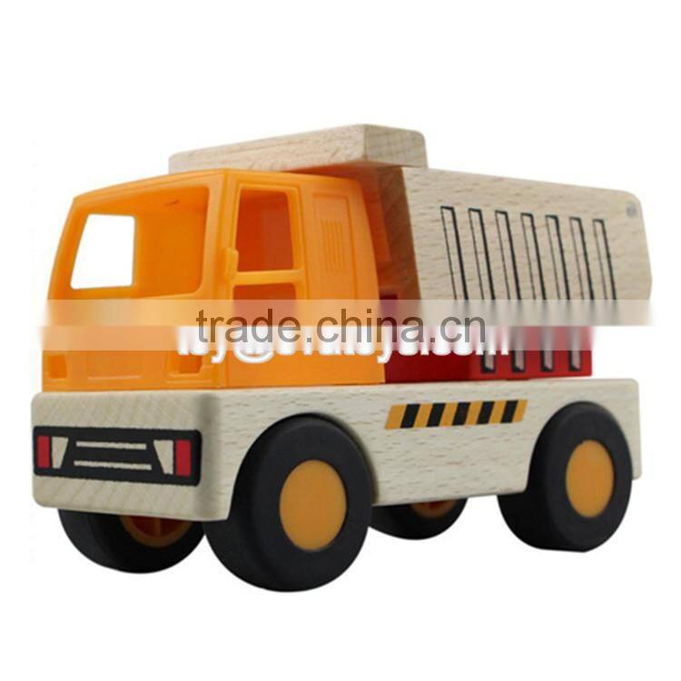 High quality natural wood toy trucks educational toys for toddlers W04A051