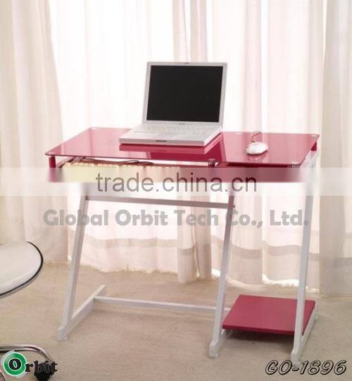 Cheap stainless steel modern glass computer desk