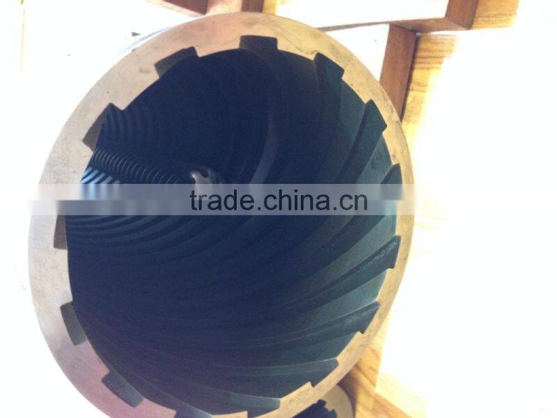 Single screw and barrel (barrel with inside grooves)