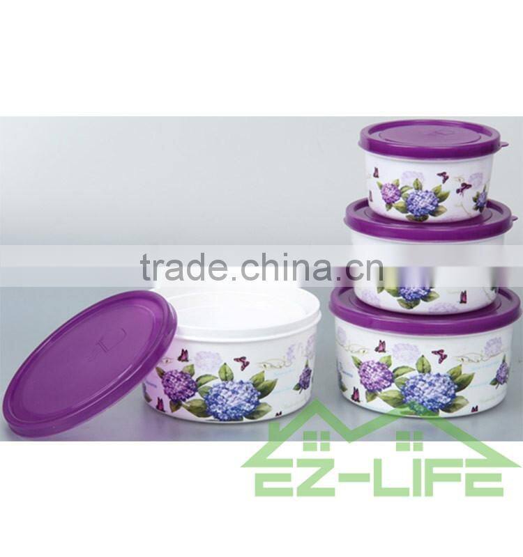 BPA free microwave safe round food grade plastic refrigerator crisper for food and vegetable