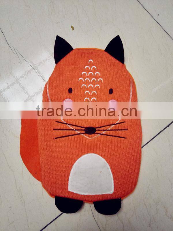 gift of fox hot water bag with knitted cover
