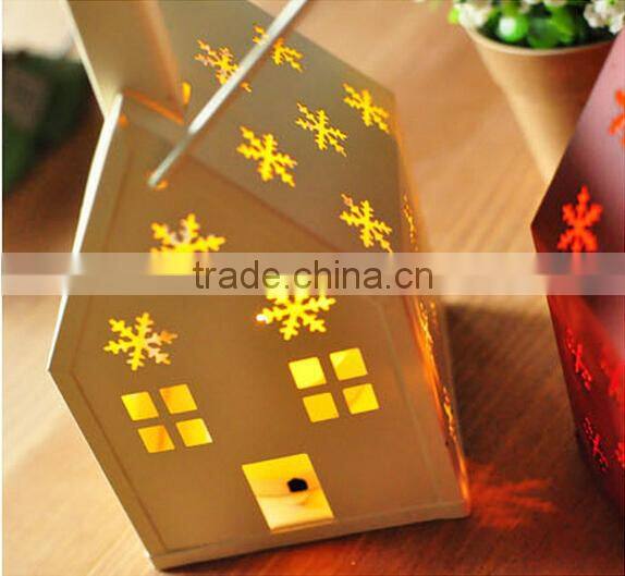 Christmas gift ideas house Candlestick Candlestick New Iron lantern
