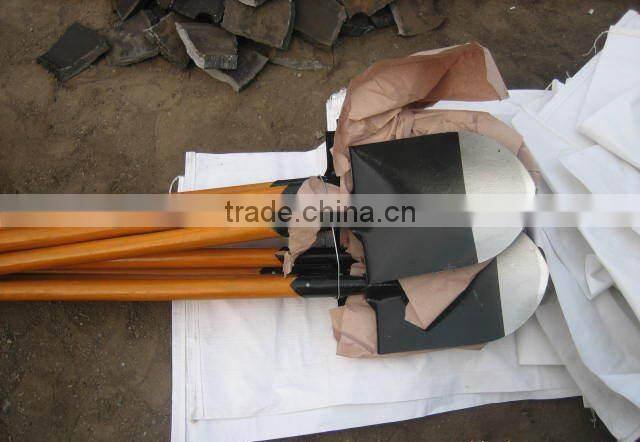 high quality low price wooden handle steel shovel S503