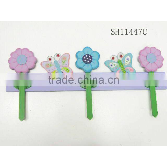 Spring butterfly in flower wooden garden yard stakes for decoration