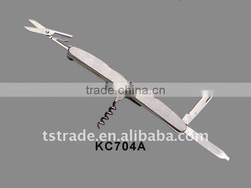 2014 new Stainless Steel Multi function Keychain wine bottle opener W1089C