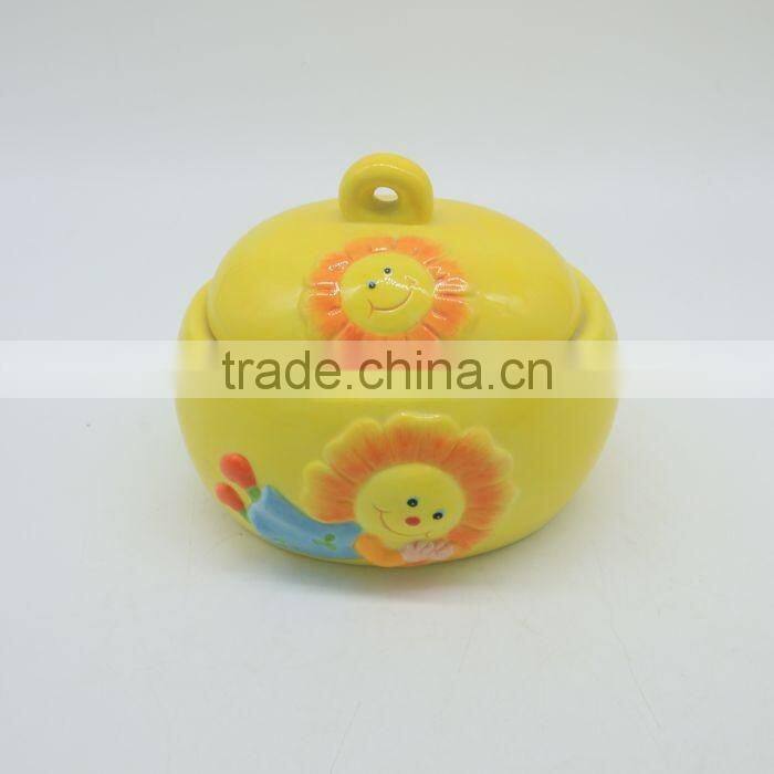 Promotional Bulk Order easy carry sunflower ceramic mugs