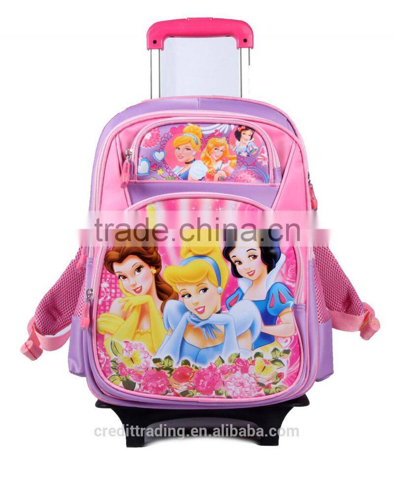 stylish printing school trolley bag for kids