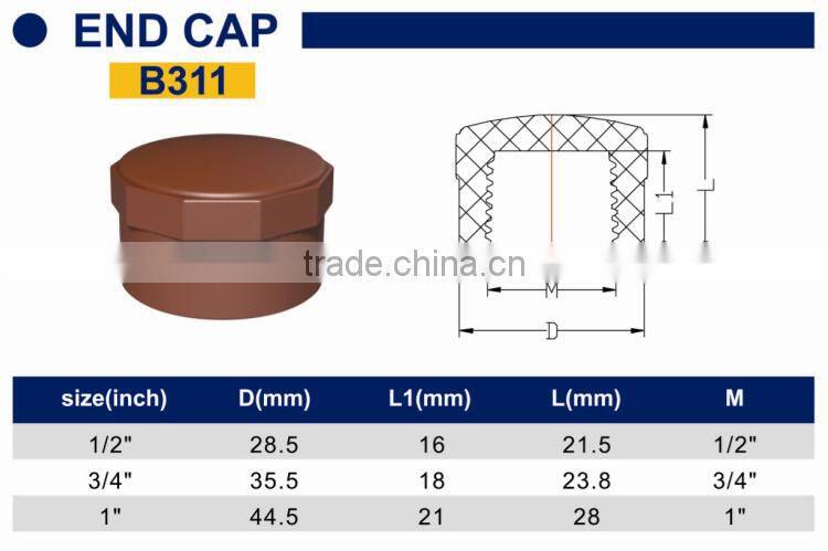 TY High quality PP threaded pipes&fittings END CAP eco-friendly Cheap Price Full Size factory price list discount