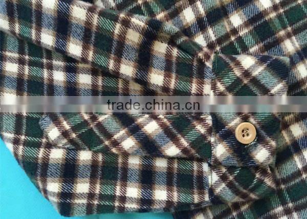 men/boy cotton yarn dye flannel shirt,long sleeve shirt,winter shirt ,embroidery pocket shirt