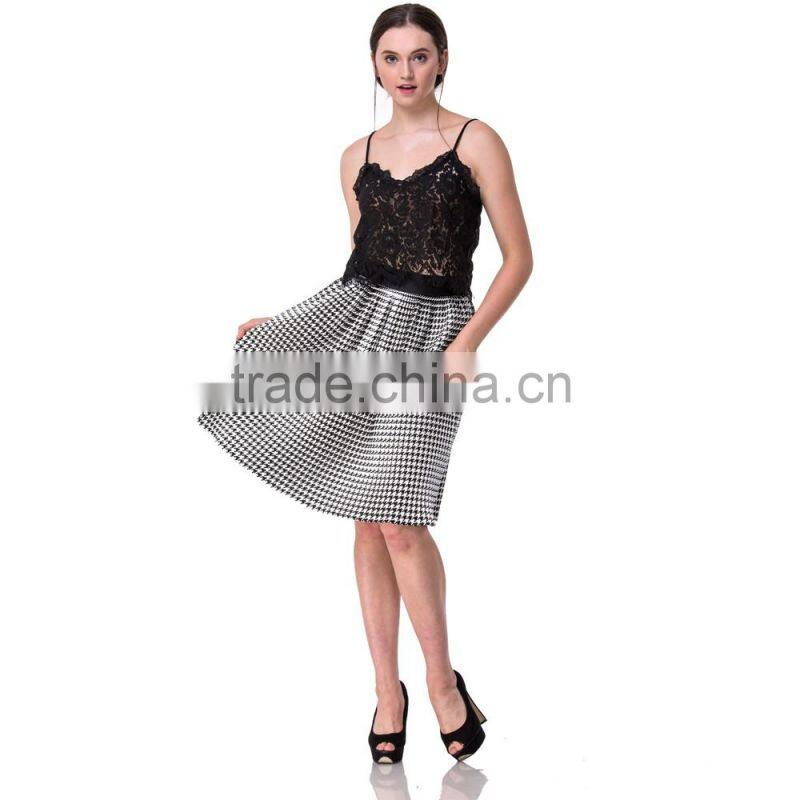 Guangzhou Domin factory directly wholesale 2017 latest lady fashion skirt